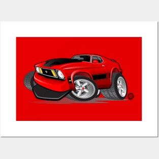 1973 Ford Mustang Mach 1 Red Posters and Art